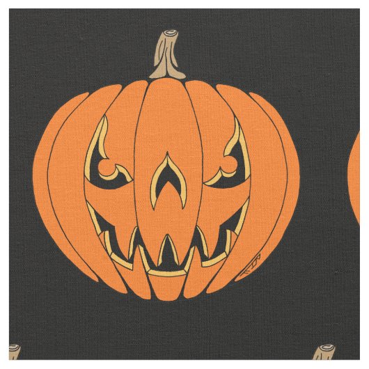 Griezelig Jack-o'-Lantern Halloween-ontwerp Stof (Close Up)