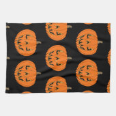 Griezelig Jack-o'-Lantern Halloween-ontwerp Theedoek (Horizontaal)