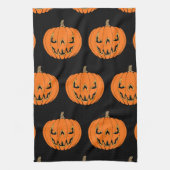 Griezelig Jack-o'-Lantern Halloween-ontwerp Theedoek (Verticaal)