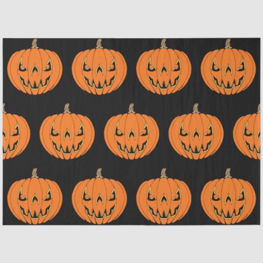 Griezelig Jack-o'-Lantern Halloween-ontwerp Tissuepapier (Voorkant)