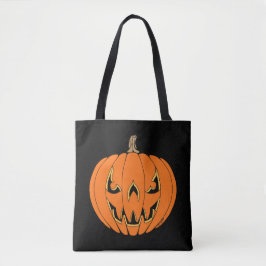 Griezelig Jack-o'-Lantern Halloween-ontwerp Tote Bag