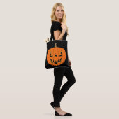Griezelig Jack-o'-Lantern Halloween-ontwerp Tote Bag (Op model)