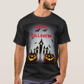 Griezelig Jack o' Lantern Halloween pompoenfeest T-shirt (Voorkant)