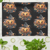 Griezelig Jack-O' Lantern Patroon Halloween Theedoek (Gevouwen)