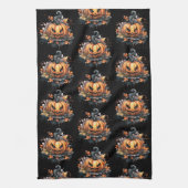 Griezelig Jack-O' Lantern Patroon Halloween Theedoek (Verticaal)