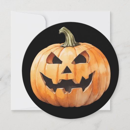 Griezelig Jack-O-Lantern Pumpkin Halloween Feest Kaart (Voorkant)
