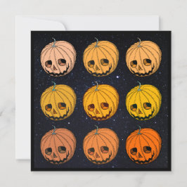  griezelig Jack-O-Lantern rasterpatroon Kaart