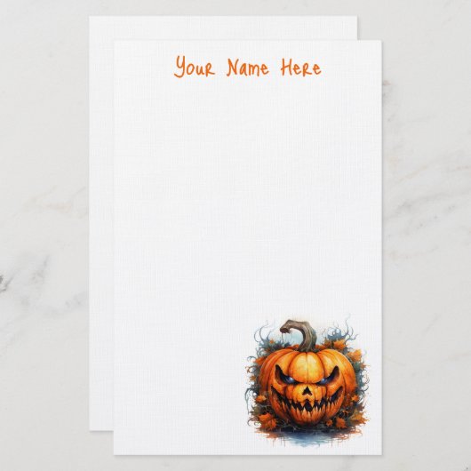 Griezelig Jack-O-Lantern Stationery Briefpapier (Voorkant / Achterkant)