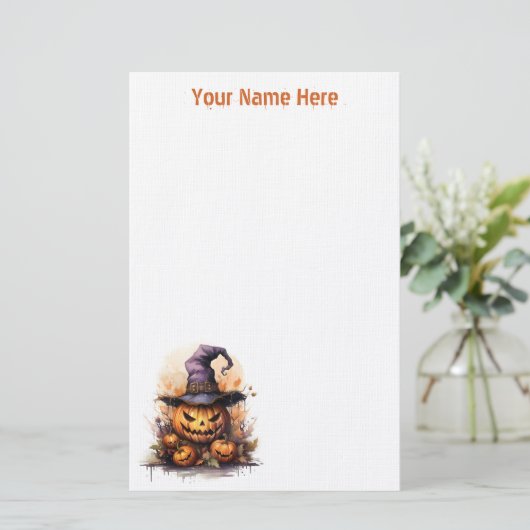 Griezelig Jack-O-Lantern Stationery Briefpapier (Staand voorkant)