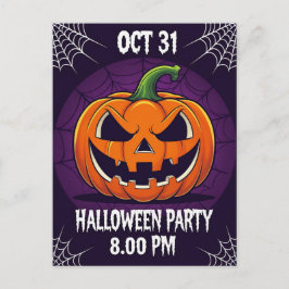 Griezelig Jack O'Lantern Halloween-feest Feestdagenkaart