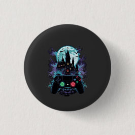 Griezelig Kasteel Horror Gamer Design Ronde Button 3,2 Cm