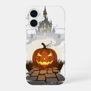 Griezelig Kasteel Jack O Lantern Halloween Hoesje iPhone 16 Hoesje