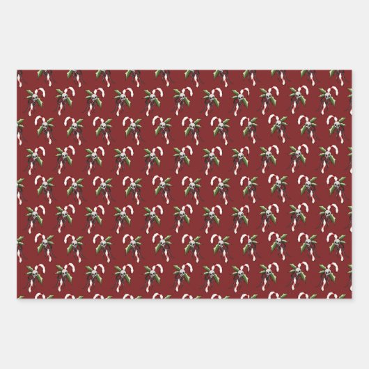 Griezelig Kerst Candy Cane Schedel Wrapping Papier Inpakpapier Vel (Voorkant 2)