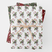 Griezelig Kerst Candy Cane Schedel Wrapping Papier Inpakpapier Vel (In situ)