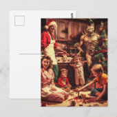 Griezelig Kerst Horror Retro Familie Portret Briefkaart (Voorkant / Achterkant)