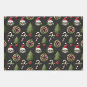 Griezelig Kerst Wrapping Papier met Santa Skulls Inpakpapier Vel (Voorkant 3)