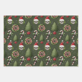 Griezelig Kerst Wrapping Papier met Santa Skulls Inpakpapier Vel (Voorkant 2)
