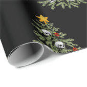 Griezelig kerstboom schedel inpakpapier (Rol Hoek)