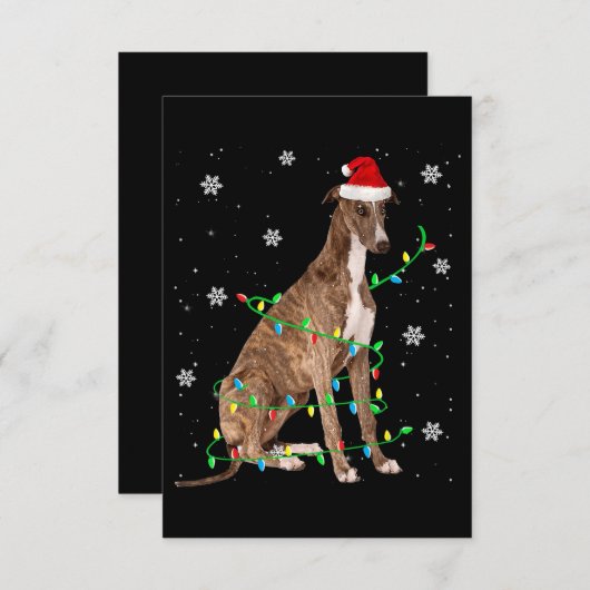 griezelig kerstfeest licht schattig informatiekaartje (Voorkant / Achterkant)