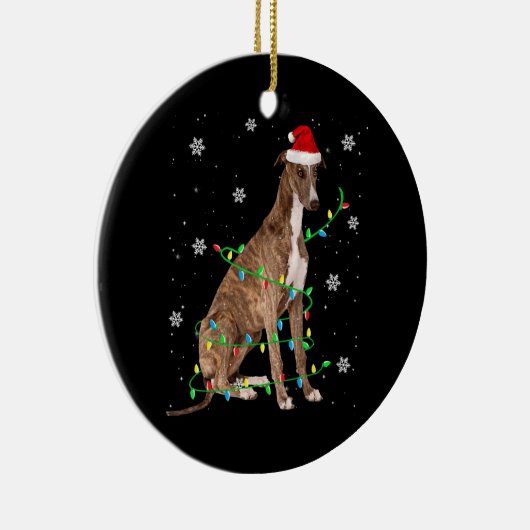 griezelig kerstfeest licht schattig keramisch ornament (Rechts)