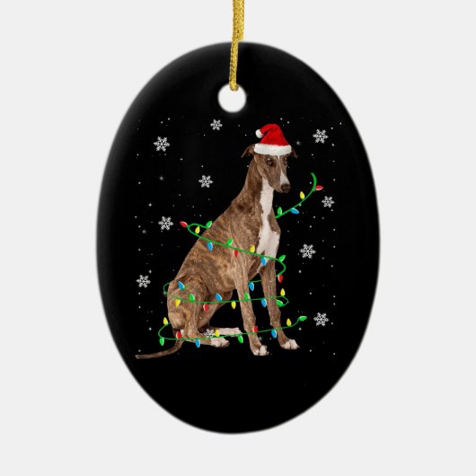 griezelig kerstfeest licht schattig keramisch ornament (Voorkant)