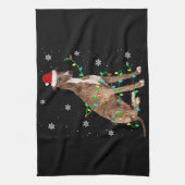 griezelig kerstfeest licht schattig theedoek (Verticaal)