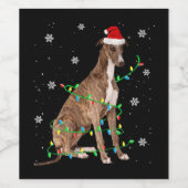 griezelig kerstfeest licht schattig wijn etiket (Enkel label)