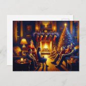Griezelig Kerstmis Familie Schilderij Briefkaart (Voorkant / Achterkant)
