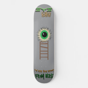 Griezelig kijken groen oog skateboard