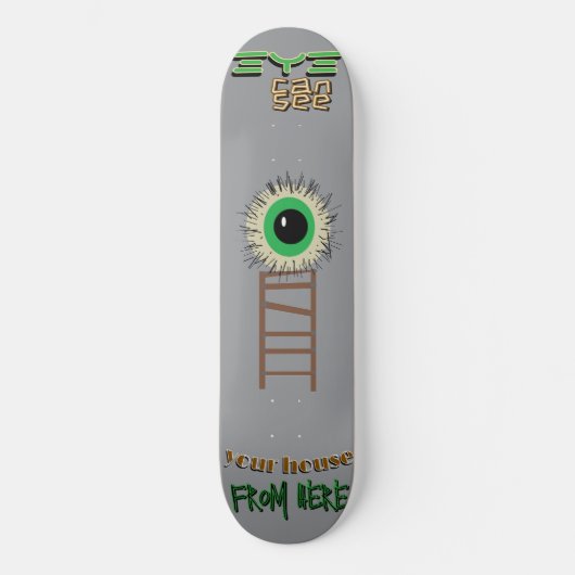 Griezelig kijken groen oog skateboard (Voorkant)