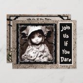 Griezelig klein kind grote ogen Halloween Briefkaart (Voorkant / Achterkant)