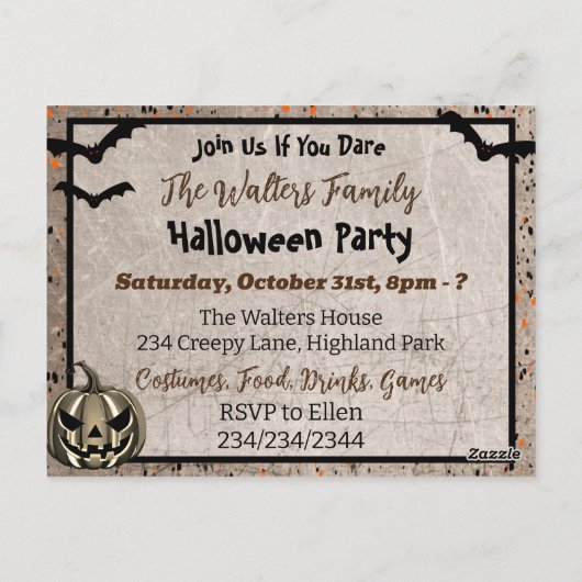 Griezelig klein kind grote ogen Halloween Briefkaart (Achterkant)