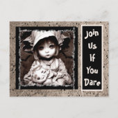 Griezelig klein kind grote ogen Halloween Briefkaart (Voorkant)