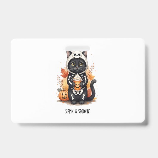 Griezelig Knuffel Kat Halloween Badge (Voorzijde)