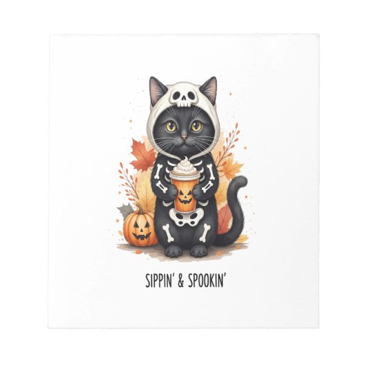 Griezelig Knuffel Kat Halloween Notitieblok (Voorkant)