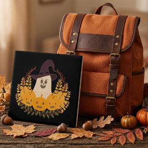 Griezelig Knuffelachtig Geest En Pompoenen Herfst Tegeltje