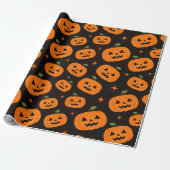 Griezelig Knuffelbare Pompoen Halloween Patroon Cadeaupapier (Uitgerold)