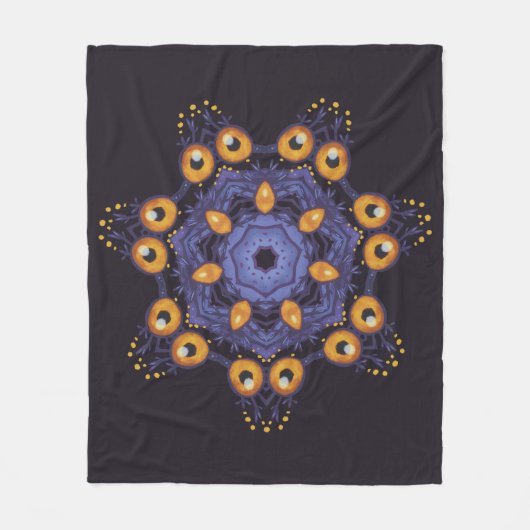 Griezelig Knuffig Mandala Monster Kunst Halloween Fleece Deken (Voorkant)