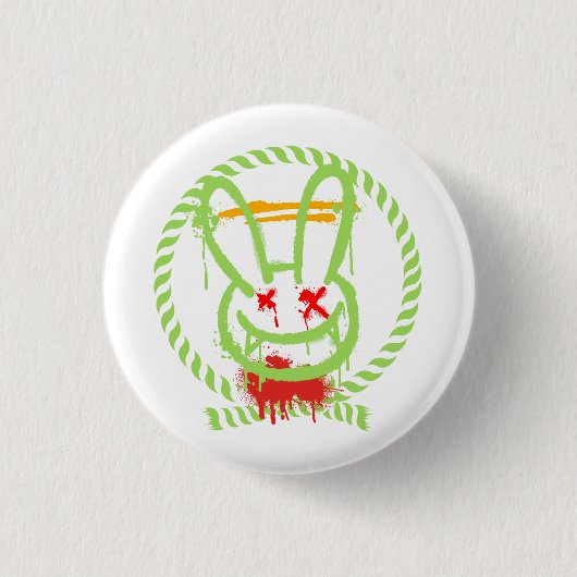 griezelig konijn ronde button 3,2 cm (Voorkant)