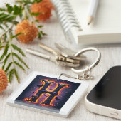 Griezelig Letter H Heren T-shirt Sleutelhanger (Voorkant Rechts)
