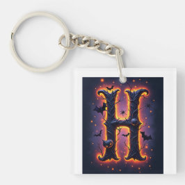 Griezelig Letter H Heren T-shirt Sleutelhanger