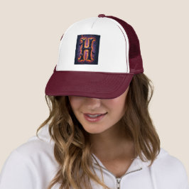 Griezelig Letter H Heren T-shirt Trucker Pet