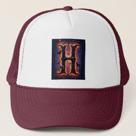 Griezelig Letter H Heren T-shirt Trucker Pet
