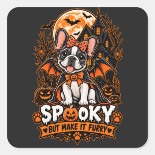 Griezelig Maar Maak Het Zachte Franse Bulldog Hall Vierkante Sticker