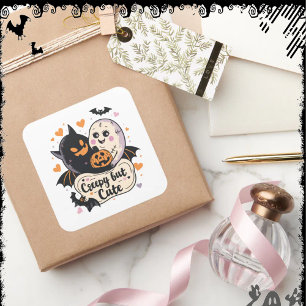Griezelig maar Schattig ExDesigner Halloween Vierkante Sticker