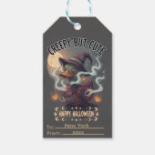 Griezelig maar Schattig Gelukkig Halloween  Cadeaulabel (Voorkant)