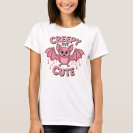 Griezelig Maar Schattig Roze Vleermuis T-shirt