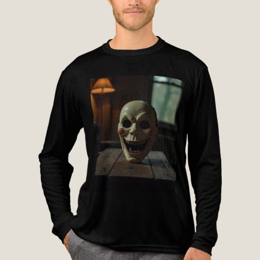 griezelig masker Tri-Blend shirt (Voorkant volledig)