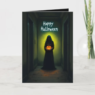 Griezelig Meisje Horror Halloween Kaart