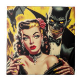  griezelig meisje tegeltje (Voorkant)